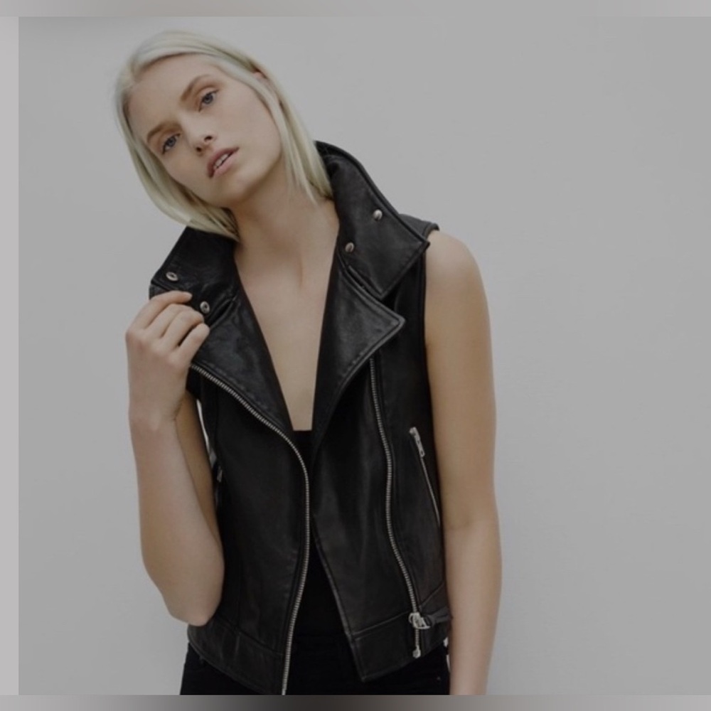 Mackage leather vest (pink)